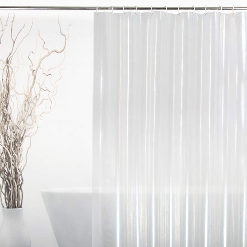EurCross Extra Long Shower Curtain Liner, Waterproof Clear Shower Liner 72 x 86inches with 3 Bottom Magnets, Transparent - Image 1